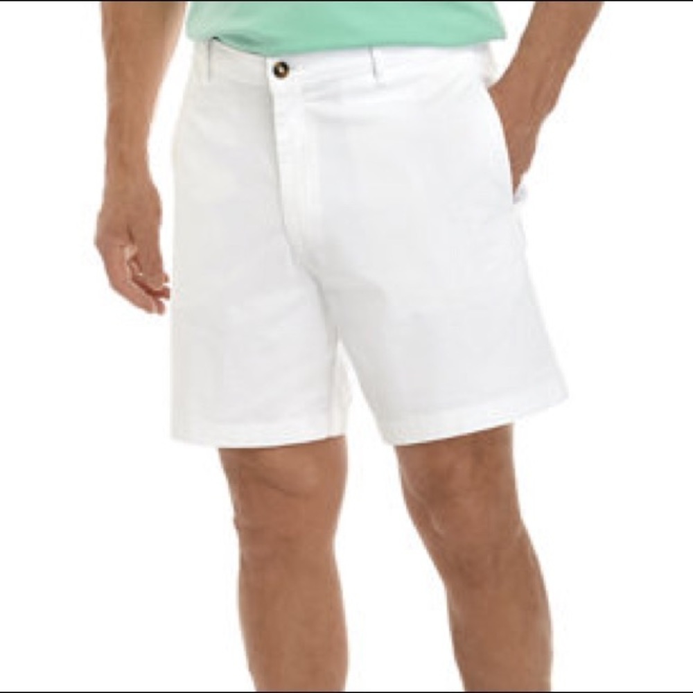 SADDLEBRED Mens 7 Inch White Twill Shorts NEW 40 - Picture 1 of 9